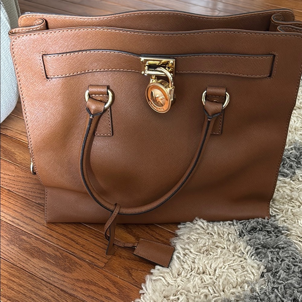 Michael Kors Brown and Gold Tote with Structured Design